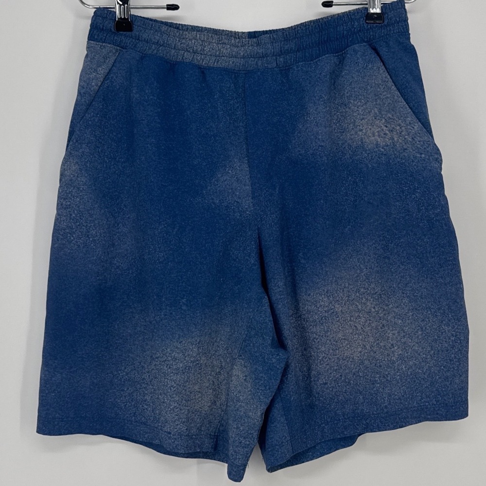 Lululemon Pace Breaker Mens Shorts Medium Blue Heathered Acid Wash Activewear